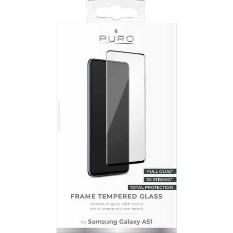 PURO Frame Tempered Glass - Szkło ochronne hartowane na ekran Samsung Galaxy A51 (czarna ramka) PURO Frame Tempered Glass - Szkło ochronne hartowane na ekran Samsung Galaxy A51 (czarna ramka)