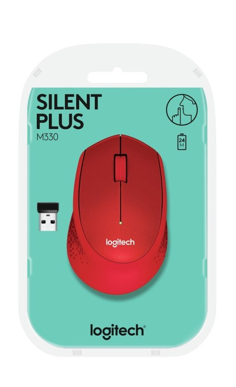 Mysz Logitech M330 910-004911 (optyczna; 1000 DPI; kolor czerwony) Mysz Logitech M330 910-004911 (optyczna; 1000 DPI; kolor czerwony)