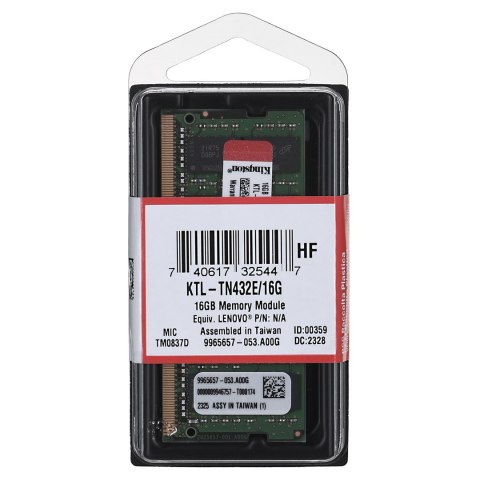 Pamięć Kingston dedykowana do Lenovo 16GB DDR4 3200Mhz ECC SODIMM Pamięć Kingston dedykowana do Lenovo 16GB DDR4 3200Mhz ECC SODIMM