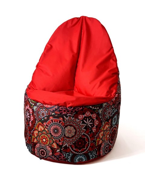 Pufa worek sako MANDALA druk-czerwony XL 120x80 Pufa worek sako MANDALA druk-czerwony XL 120x80