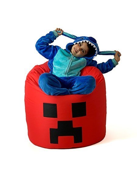 Pufa worek sako MINECRAFT czerwony XXL 110x90 Pufa worek sako MINECRAFT czerwony XXL 110x90
