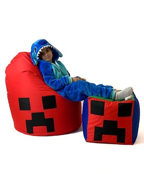Pufa worek sako MINECRAFT czerwony XXL 110x90 Pufa worek sako MINECRAFT czerwony XXL 110x90