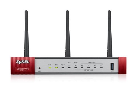 Firewall Zyxel USG 20W-VPN 1xWAN 4xLAN 1xWAN/LAN WiFi 5 SPI firewall: 350 Mbps Max. IPsec VPN: 10 Firewall Zyxel USG 20W-VPN 1xWAN 4xLAN 1xWAN/LAN WiFi 5 SPI firewall: 350 Mbps Max. IPsec VPN: 10