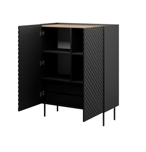 Regał 2D2SZ ONDA 98x45x127 czarny Regał 2D2SZ ONDA 98x45x127 czarny