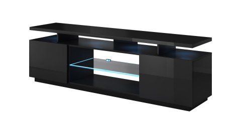 Szafka RTV EVA 180x40x52 czarny/czarny połysk Szafka RTV EVA 180x40x52 czarny/czarny połysk