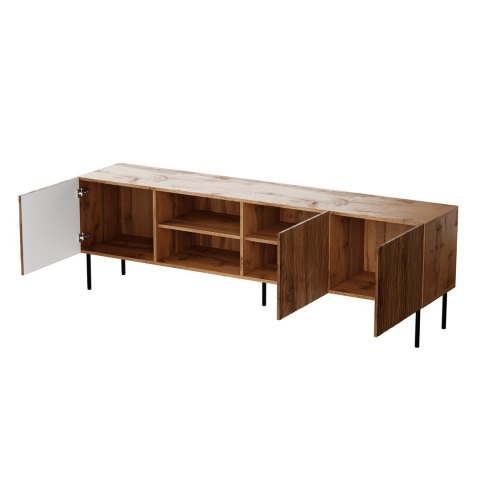 Szafka RTV JUNGLE 190x40,5x59,5 dąb wotan + czarne nóżki Szafka RTV JUNGLE 190x40,5x59,5 dąb wotan + czarne nóżki