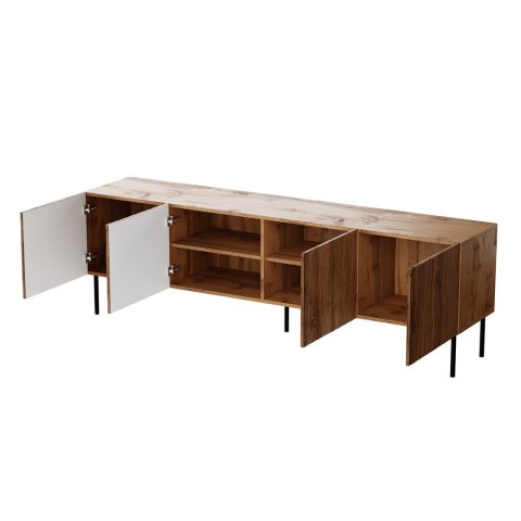 Szafka RTV JUNGLE 190x40,5x59,5 dąb wotan + czarne nóżki Szafka RTV JUNGLE 190x40,5x59,5 dąb wotan + czarne nóżki