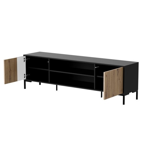 Szafka RTV MERCI 180x40x53,5 czarny/dąb artisan Szafka RTV MERCI 180x40x53,5 czarny/dąb artisan