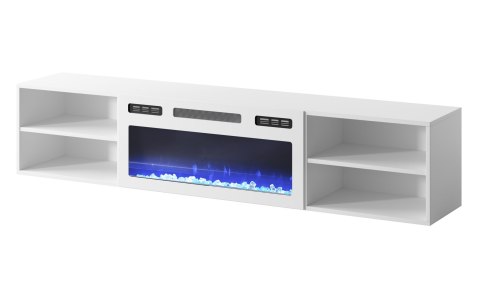Szafka RTV POLO 180x33x39 biały + kominek biały Szafka RTV POLO 180x33x39 biały + kominek biały