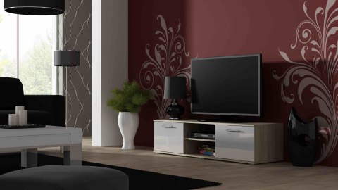 Szafka RTV SOHO 140 dąb sonoma/ biały połysk Szafka RTV SOHO 140 dąb sonoma/ biały połysk