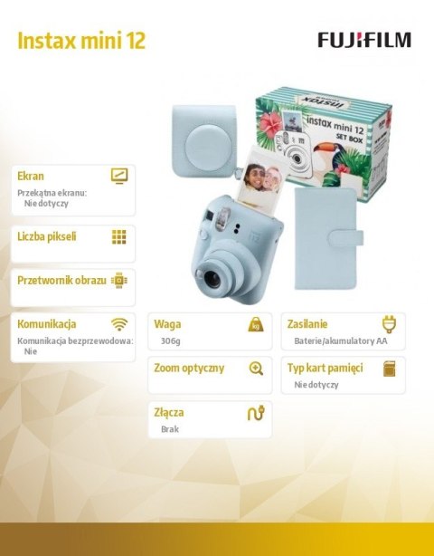 Aparat Instax mini 12 BIG Bundle (aparat + etui + album) niebieski