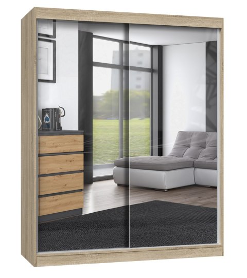Szafa z drzwiami przesuwnymi z 2 lustrami IGA 160x61xH200 sonoma Szafa z drzwiami przesuwnymi z 2 lustrami IGA 160x61xH200 sonoma