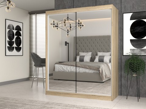 Szafa z drzwiami przesuwnymi z 2 lustrami IGA 160x61xH200 sonoma Szafa z drzwiami przesuwnymi z 2 lustrami IGA 160x61xH200 sonoma