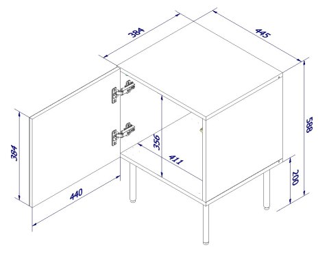 Szafka nocna 2szt. PALAZZO 44,5x40x59 czarny + dąb craft Szafka nocna 2szt. PALAZZO 44,5x40x59 czarny + dąb craft