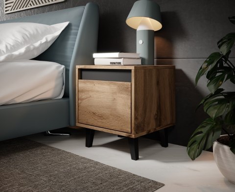 Szafka nocna NORD 2szt. 40x38xH45 dąb wotan/antracyt Szafka nocna NORD 2szt. 40x38xH45 dąb wotan/antracyt