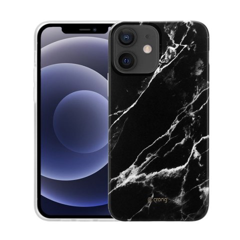 Crong Marble Case - Etui iPhone 12 Mini (czarny) Crong Marble Case - Etui iPhone 12 Mini (czarny)