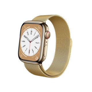 Crong Milano Steel - Pasek ze stali nierdzewnej do Apple Watch 42/44/45/46/49 mm (złoty)