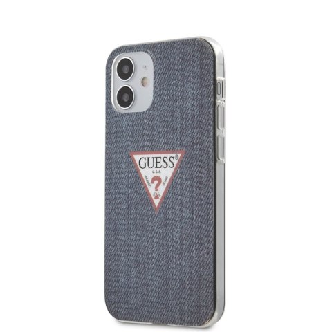 Guess Denim Triangle Dk - Etui iPhone 12 Mini (granatowy) Guess Denim Triangle Dk - Etui iPhone 12 Mini (granatowy)