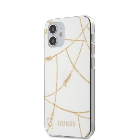 Guess Gold Chain - Etui iPhone 12 Mini (biały) Guess Gold Chain - Etui iPhone 12 Mini (biały)
