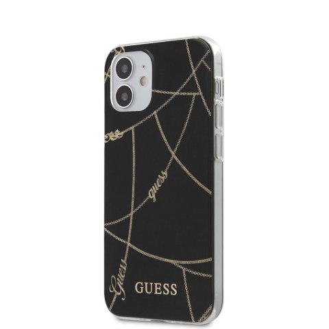Guess Gold Chain - Etui iPhone 12 Mini (czarny) Guess Gold Chain - Etui iPhone 12 Mini (czarny)