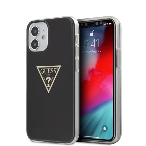Guess Metallic Triange - Etui iPhone 12 Mini (czarny) Guess Metallic Triange - Etui iPhone 12 Mini (czarny)