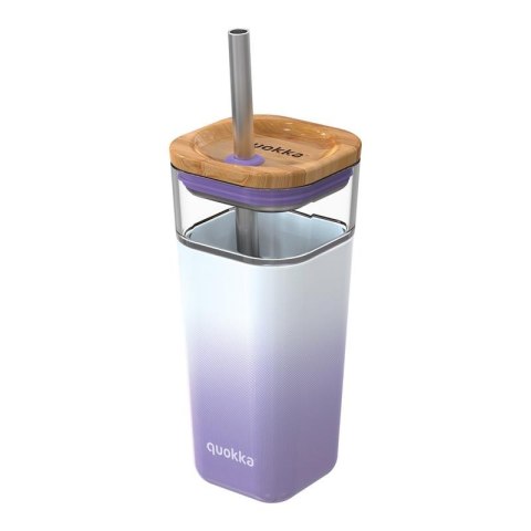 Quokka Liquid Cube - Kubek szklany 540 ml ze słomką ze stali nierdzewnej (Lilac Gradient) Quokka Liquid Cube - Kubek szklany 540 ml ze słomką ze stali nierdzewnej (Lilac Gradient)