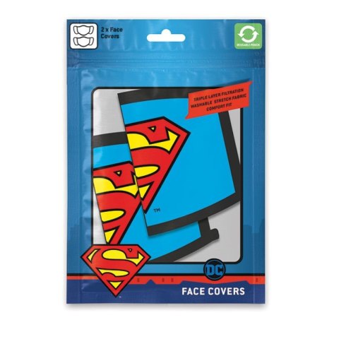 Superman - Maseczka ochronna 2 sztuki, 3 warstwy filtrujące Superman - Maseczka ochronna 2 sztuki, 3 warstwy filtrujące