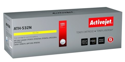 Activejet ATH-532N Toner (zamiennik HP 304A CC532A, Canon CRG-718Y; Supreme; 3200 stron; żółty) Activejet ATH-532N Toner (zamiennik HP 304A CC532A, Canon CRG-718Y; Supreme; 3200 stron; żółty)