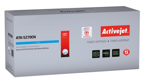 Activejet ATK-5270CN Toner (zamiennik Kyocera TK-5270C; Supreme; 6000 stron; niebieski) Activejet ATK-5270CN Toner (zamiennik Kyocera TK-5270C; Supreme; 6000 stron; niebieski)