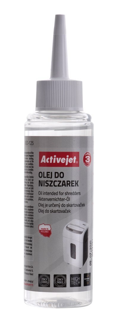 Activejet ASO-125 Olej do niszczarek, 125ml Activejet ASO-125 Olej do niszczarek, 125ml