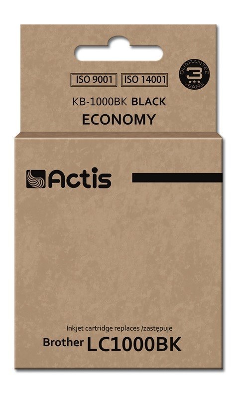Actis KB-1000BK Tusz (zamiennik Brother LC1000BK/LC970BK; Standard; 36 ml; czarny) Actis KB-1000BK Tusz (zamiennik Brother LC1000BK/LC970BK; Standard; 36 ml; czarny)