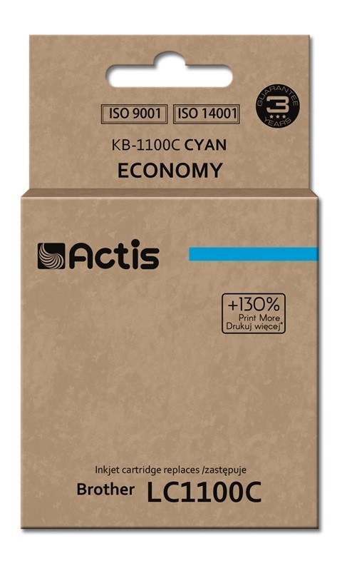 Actis KB-1100C Tusz (zamiennik Brother LC1100C/980C; Standard; 19 ml; niebieski) Actis KB-1100C Tusz (zamiennik Brother LC1100C/980C; Standard; 19 ml; niebieski)