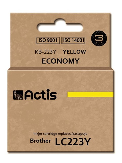 Actis KB-223Y Tusz (zamiennik Brother LC223Y; Standard; 10 ml; żółty) Actis KB-223Y Tusz (zamiennik Brother LC223Y; Standard; 10 ml; żółty)