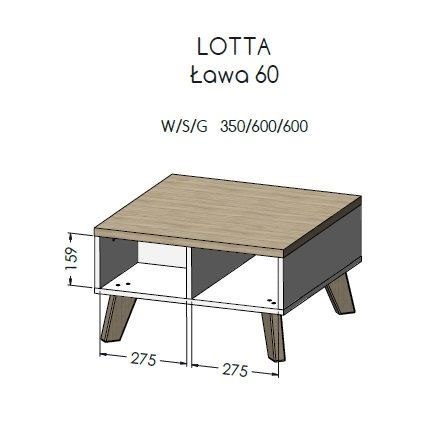 Ława LOTTA 60 wotan + czarny mat Ława LOTTA 60 wotan + czarny mat