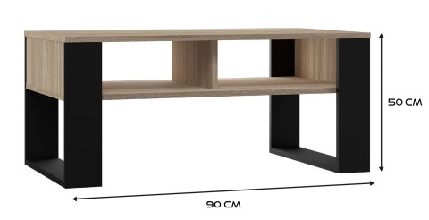 Stolik ława MODERN 2P 90x58xH50 sonoma/czarny Stolik ława MODERN 2P 90x58xH50 sonoma/czarny