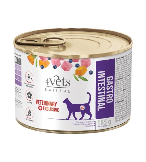 4VETS Natural Gastro Intestinal Cat - mokra karma dla kota - 185 g 4VETS Natural Gastro Intestinal Cat - mokra karma dla kota - 185 g