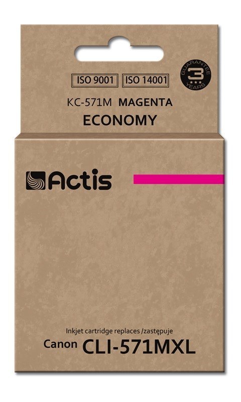 Actis KC-571M Tusz (zamiennik Canon CLI-571M; Standard; 12 ml; purpurowy) Actis KC-571M Tusz (zamiennik Canon CLI-571M; Standard; 12 ml; purpurowy)