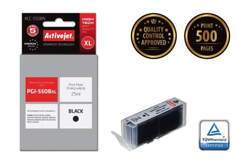 Activejet ACC-550BN Tusz (zamiennik Canon PGI-550BK; Supreme; 25 ml; czarny) Activejet ACC-550BN Tusz (zamiennik Canon PGI-550BK; Supreme; 25 ml; czarny)