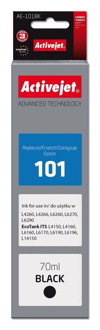 Activejet AE-101BK Tusz (zamiennik Epson 101; Supreme; 70 ml; czarny) Activejet AE-101BK Tusz (zamiennik Epson 101; Supreme; 70 ml; czarny)
