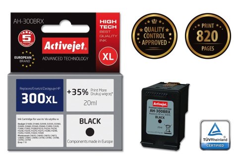 Activejet AH-300BRX Tusz (zamiennik HP 300XL CC641EE; Premium; 20 ml; czarny) Activejet AH-300BRX Tusz (zamiennik HP 300XL CC641EE; Premium; 20 ml; czarny)