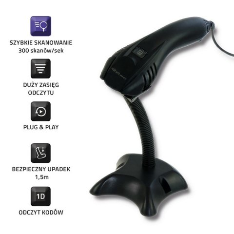 Skaner kodów kreskowych Qoltec 50861 Skaner kodów kreskowych Qoltec 50861