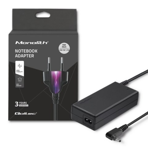 Zasilacz Qoltec 51507.33W do notebooka Asus (19 V; 1,75 A; 33W; 4 mm x 1.35 mm) Zasilacz Qoltec 51507.33W do notebooka Asus (19 V; 1,75 A; 33W; 4 mm x 1.35 mm)