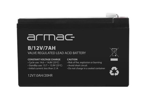 AKUMULATOR DO UPS 12V/7AH UNIWERS. ARMAC B/12V/7AH AKUMULATOR DO UPS 12V/7AH UNIWERS. ARMAC B/12V/7AH