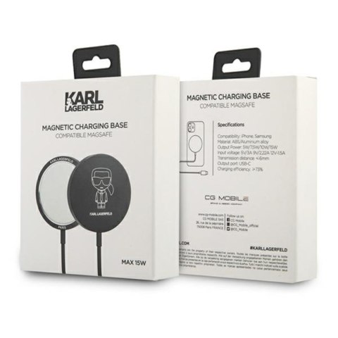 Karl Lagerfeld Outline Magnetic Charger Base - Ładowarka indukcyjna Magsafe 15W Karl Lagerfeld Outline Magnetic Charger Base - Ładowarka indukcyjna Magsafe 15W