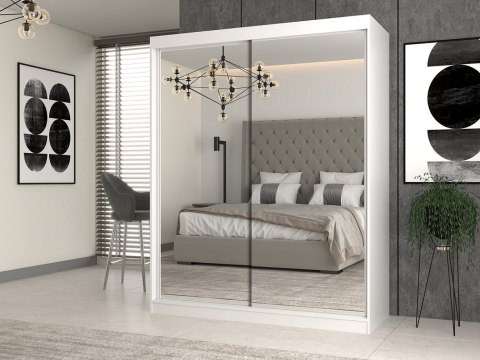Szafa z drzwiami przesuwnymi z 2 lustrami IGA 160x61xH200 biel Szafa z drzwiami przesuwnymi z 2 lustrami IGA 160x61xH200 biel