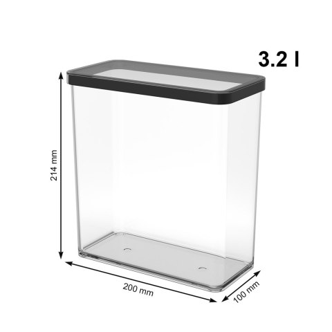 Rotho Pojemnik na przysmaki wysoki 3.2L LOFT transparentny/czarny Rotho Pojemnik na przysmaki wysoki 3.2L LOFT transparentny/czarny