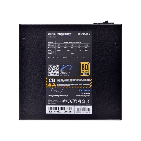 Zasilacz ENDORFY Supremo FM5 750W 80 Plus Gold Zasilacz ENDORFY Supremo FM5 750W 80 Plus Gold