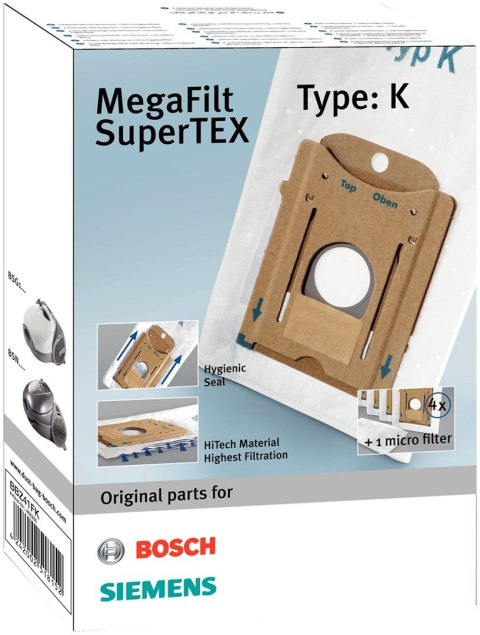Worek do odkurzacza Bosch, Siemens (Karton; BOSCH BBZ41FK; 4 szt. + 1 filtr) Worek do odkurzacza Bosch, Siemens (Karton; BOSCH BBZ41FK; 4 szt. + 1 filtr)