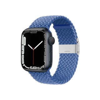 Crong Wave Band - Pleciony pasek do Apple Watch 42/44/45/46/49 mm (niebieski)