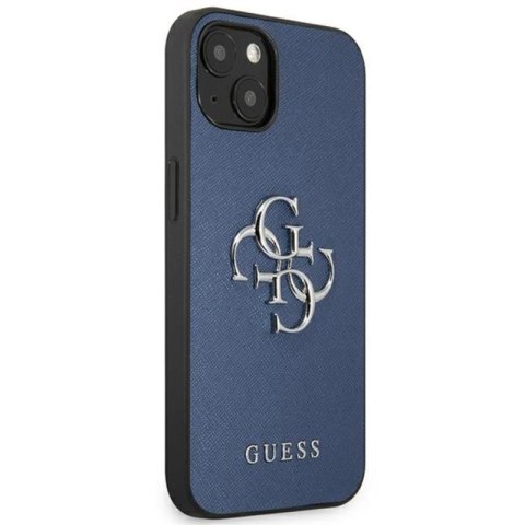 Guess Saffiano 4G Big Silver Logo - Etui iPhone 13 mini (niebieski)